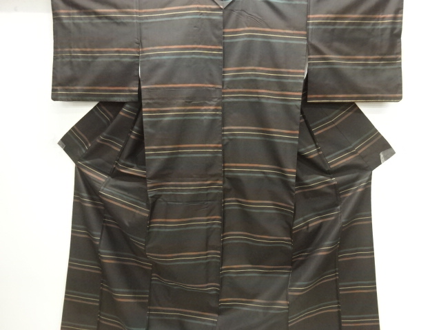 JAPANESE KIMONO / DORO OSHIMA TSUMUGI / WOVEN STRIPE
